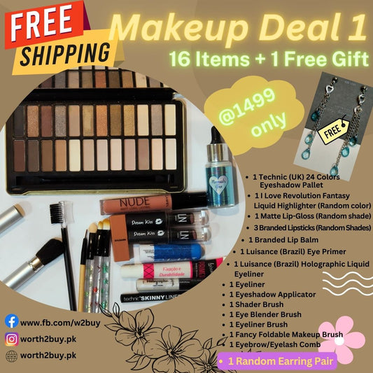 Makeup Deal 1 (Pack of 16 Branded Items, free shipping) - Worth2Buy