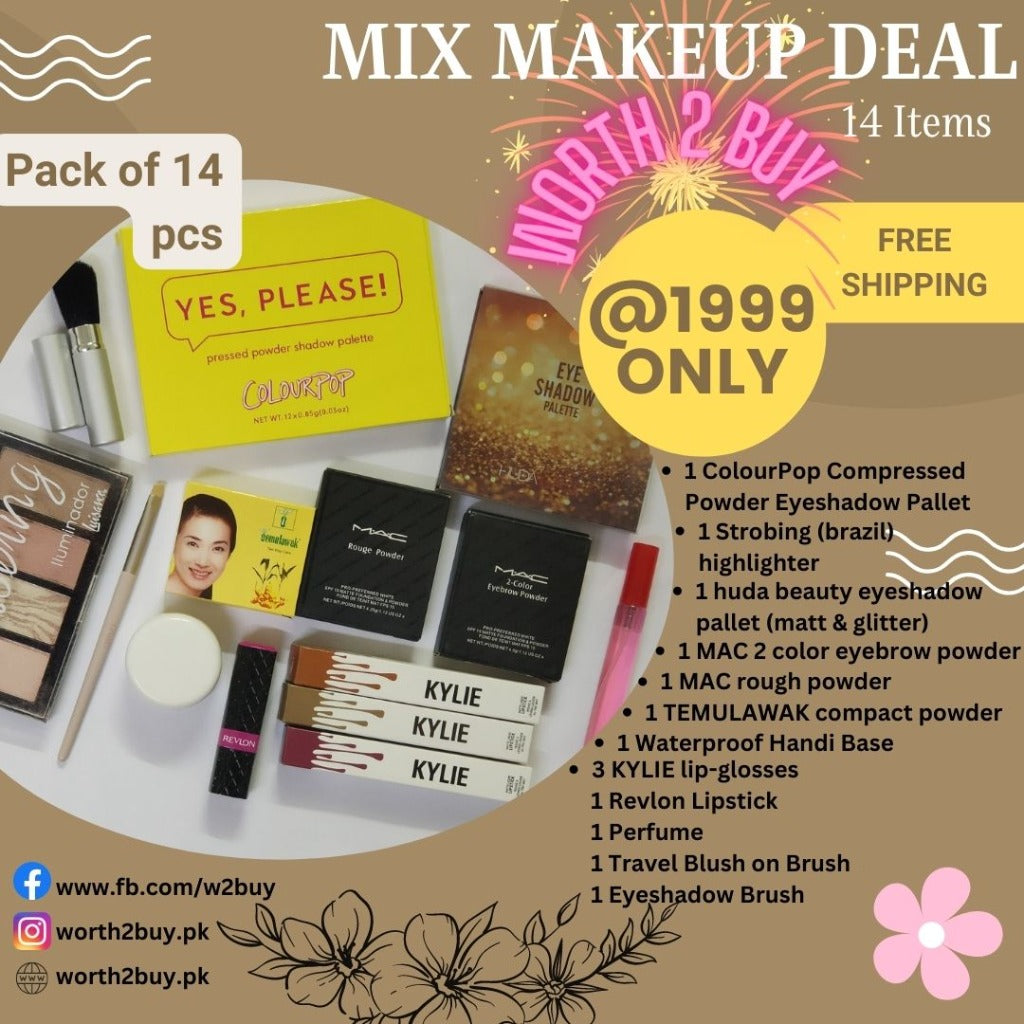 Mix Makeup Deal Pack Of 14 Branded
