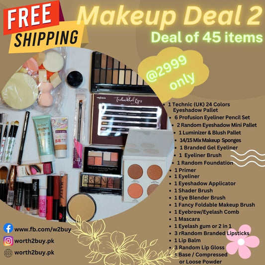 Makeup Deal 2 (Pack of 45 Branded Items, free shipping) - Worth2Buy