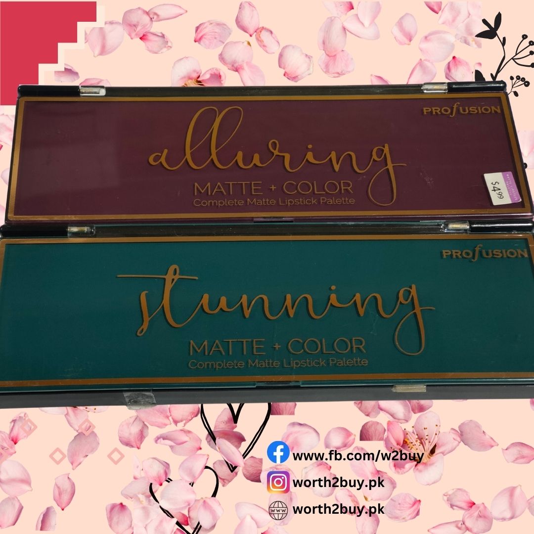 Profusion (Pack of 2 Pallets Alluring and Stunning) Complete Matte Lipstick Pallets. - Worth2Buy