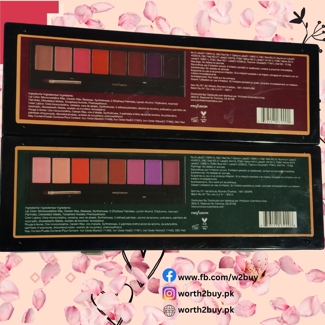 Profusion (Pack of 2 Pallets Alluring and Stunning) Complete Matte Lipstick Pallets. - Worth2Buy